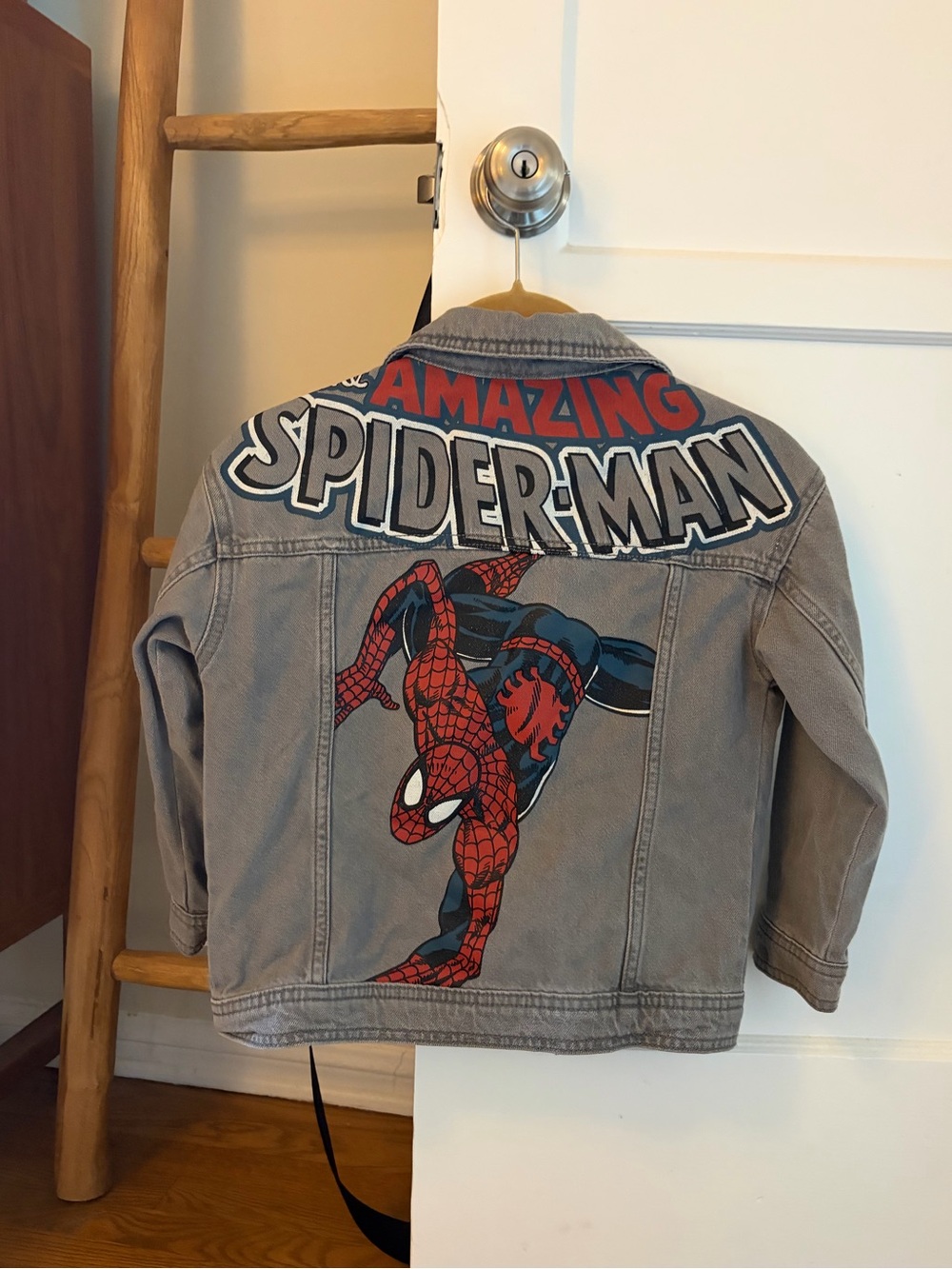 Kids Grey Spider-Man Denim Jean Jacket - Marvel